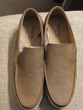 Izod Seapoint  Men's Brown Slip-On Casual Loafers Size 13 Man Made